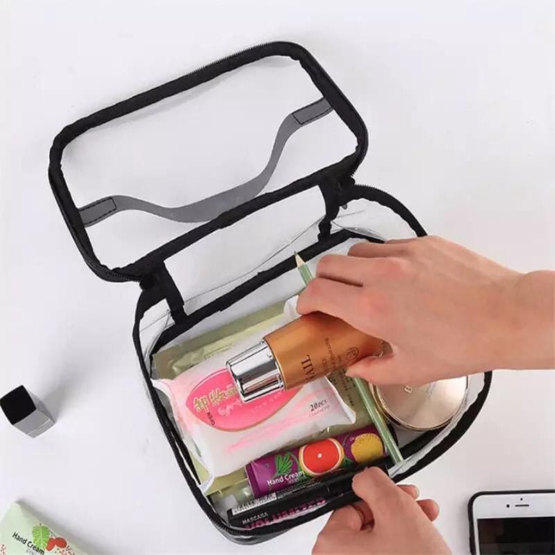 Transparent Clear Cosmetic Bag, Portable Toiletry Bag, Zipper Organizer, Transparent Travel Makeup Pouch Transparent Clear Cosmetic Bag, Portable Toiletry Bag, Zipper Organizer, Transparent Travel Makeup Pouch